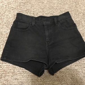 Levi's high waist black denim shorts, size 26